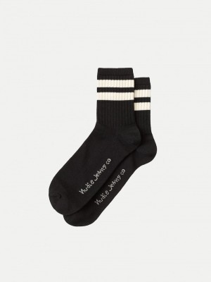 Black Nudie Jeans Amundsson Low Cut Men's Socks | 81042TGDA