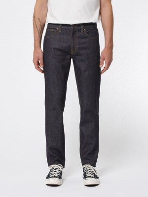 Black Nudie Jeans Gritty Jackson Dry Classic Men's Jeans | 74128HZAT