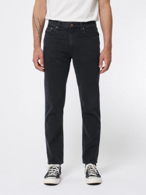 Black Nudie Jeans Gritty Jackson Forest Men's Jeans | 45289UCPD