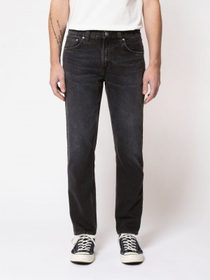 Black Nudie Jeans Gritty Jackson Worn Circle Men's Jeans | 14789ICML