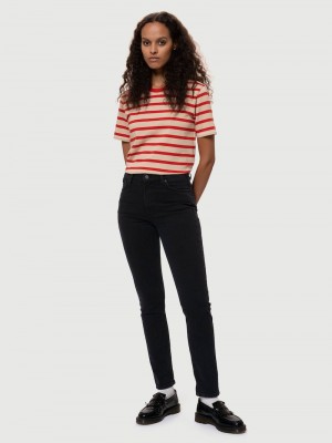 Black Nudie Jeans Mellow Mae So Women's Jeans | 87054KZPH