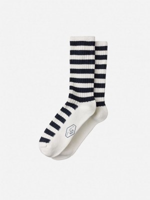 Black Stripes Nudie Jeans Chunky Rebirth Men's Socks | 69017VZAP