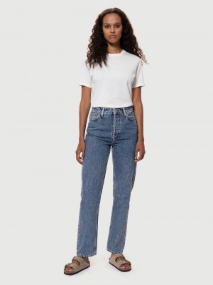 Blue Nudie Jeans Lofty Lo Wavys Women's Jeans | 08192NYLP