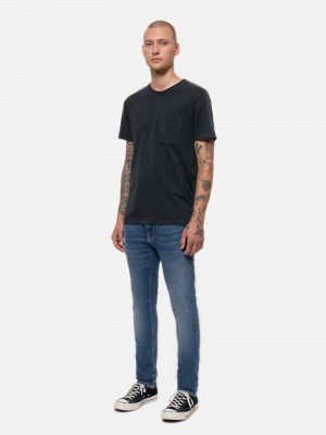 Blue Nudie Jeans Tight Terry Inbetweens Men's Jeans | 78103TGSU