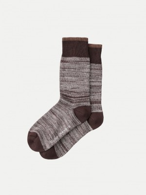 Dark Grey Nudie Jeans Rasmusson Multi Yarn W Women's Socks | 09387NVJW