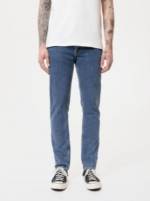 Grey Nudie Jeans Lean Dean Plain Stone Men's Jeans | 25139CXJF