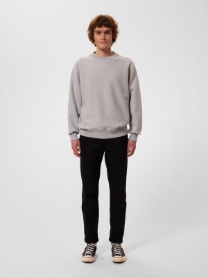 Light Grey Nudie Jeans Hasse Crew Neck Men's Knitwear | 24530GJON