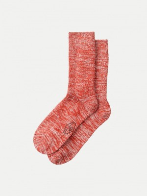 Red Nudie Jeans Chunky Rebirth Men's Socks | 78346KIRY