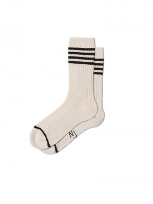 White Nudie Jeans Tennis Women's Socks | 63812WEHJ