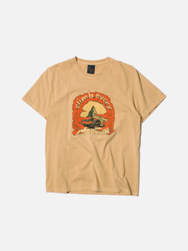 Apricot Orange Nudie Jeans Roy Every Mountain Faded Sun Men's T-Shirt | 73801IELG