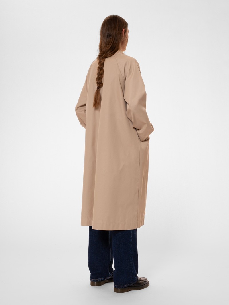 Beige Nudie Jeans Ester Coat Women's Jackets | 94870VTIX