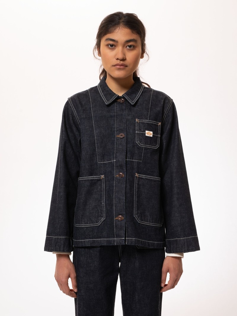 Black Nudie Jeans Ada Rinse Ruby Selvage Women's Denim Jackets | 57903QTGX