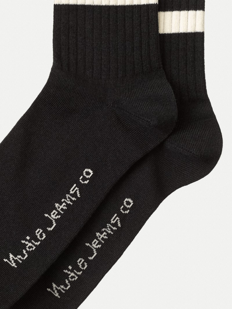 Black Nudie Jeans Amundsson Low Cut Men's Socks | 81042TGDA