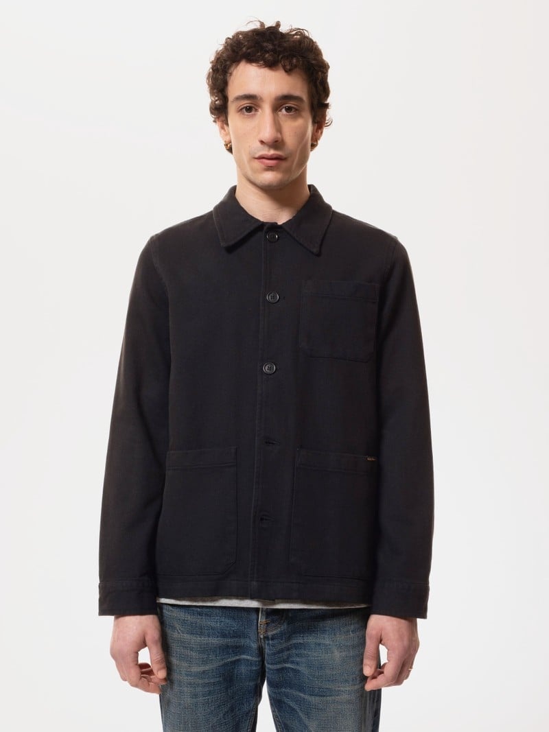 Black Nudie Jeans Barney Worker Men's Jackets | 68120BNGI