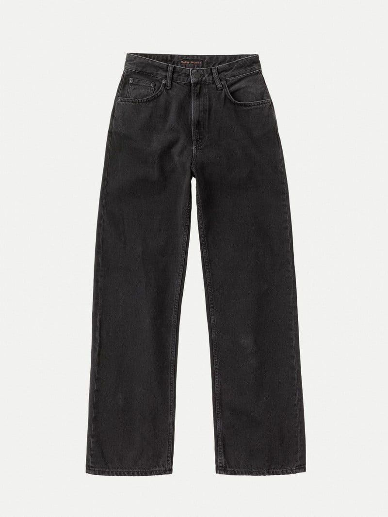 Black Nudie Jeans Clean Eileen Washed Out Women's Jeans | 30486PSDR