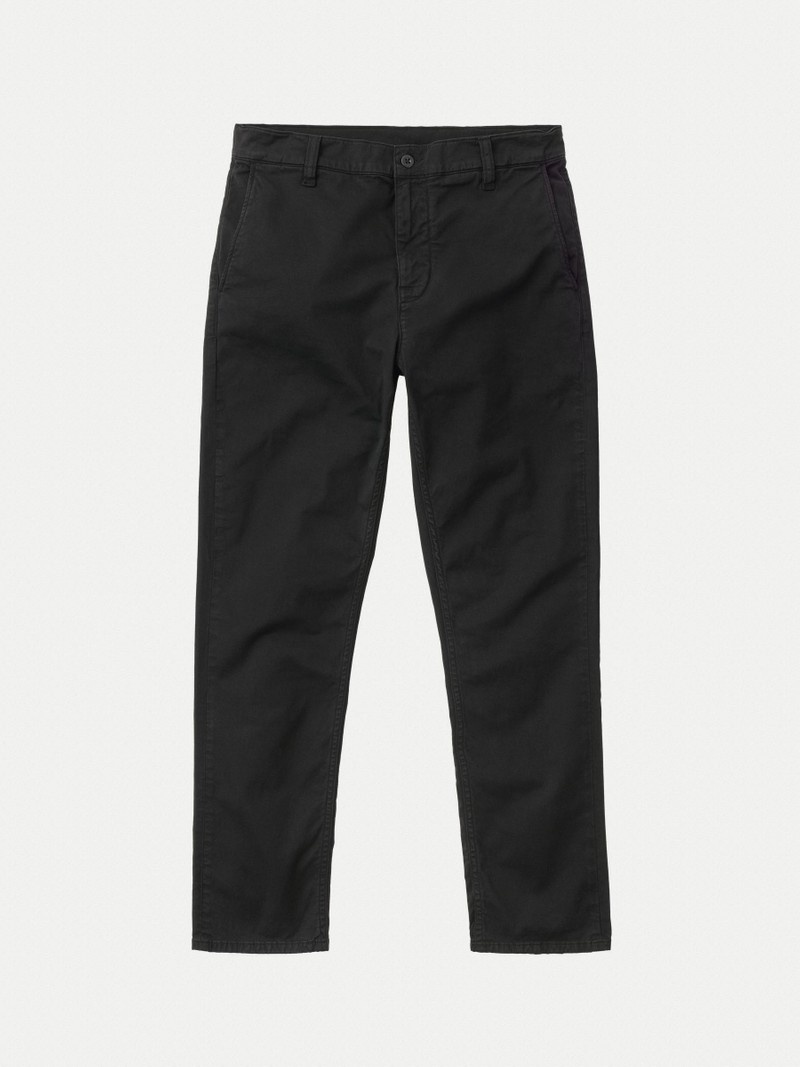 Black Nudie Jeans Easy Alvin Men's Pants | 56983SJIR