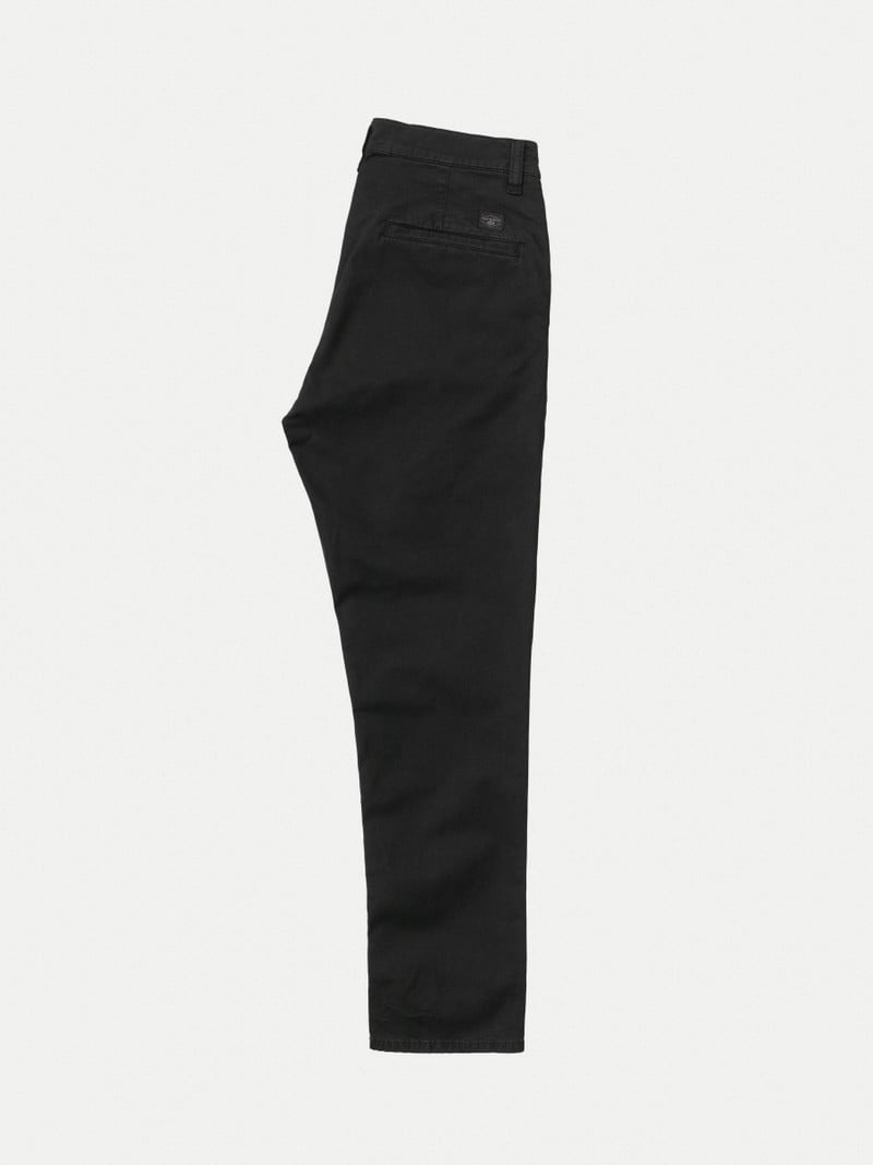 Black Nudie Jeans Easy Alvin Men's Pants | 56983SJIR