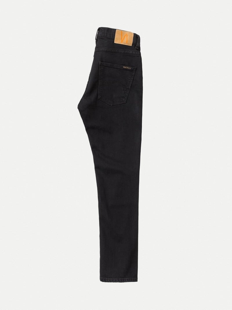 Black Nudie Jeans Grim Tim Skies Men's Jeans | 50728JQIS