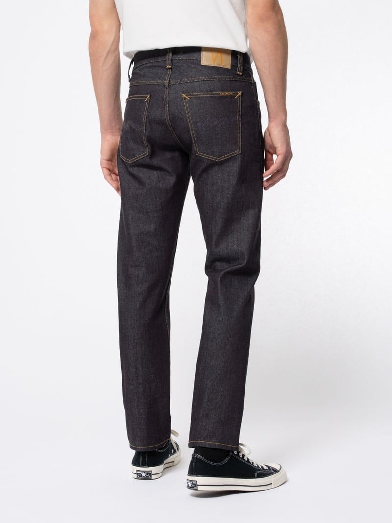 Black Nudie Jeans Gritty Jackson Dry Classic Men's Jeans | 74128HZAT