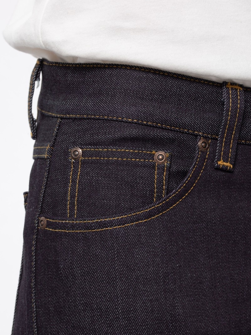 Black Nudie Jeans Gritty Jackson Dry Classic Men's Jeans | 74128HZAT