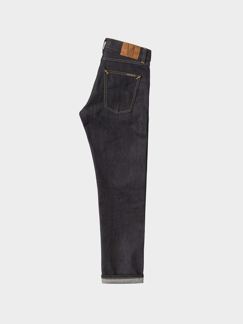 Black Nudie Jeans Gritty Jackson Dry Maze Selvage Men's Jeans | 53174KDJS