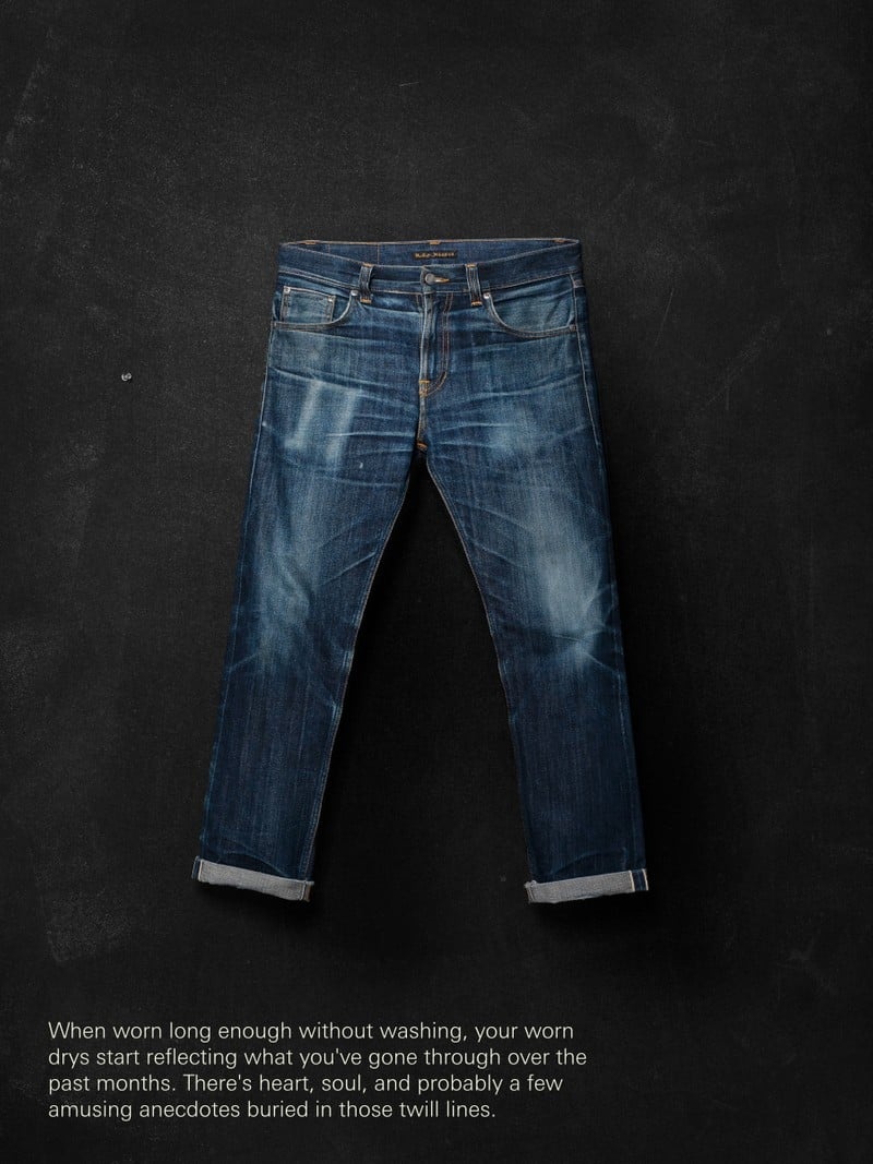 Black Nudie Jeans Gritty Jackson Dry Selvage Men's Jeans | 48279KJXA