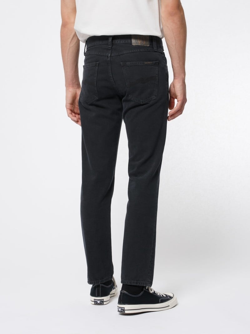 Black Nudie Jeans Gritty Jackson Forest Men's Jeans | 45289UCPD