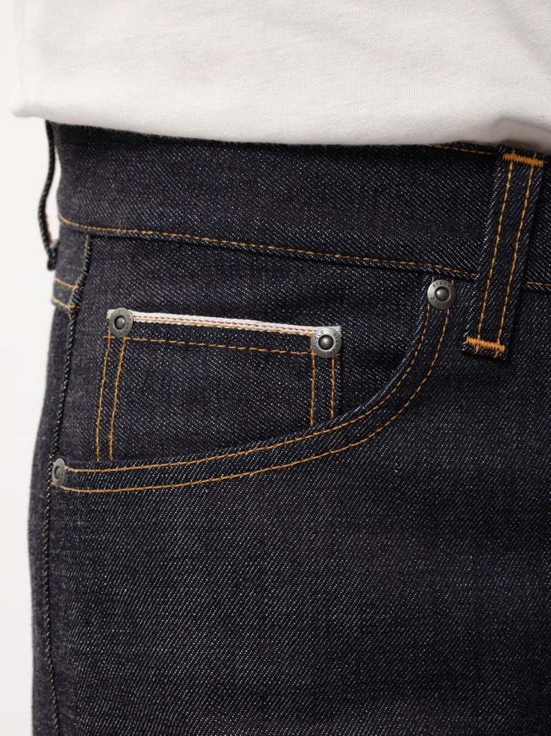 Black Nudie Jeans Gritty Jackson Snake Eyes Selvage Men's Jeans | 31620ZXKN