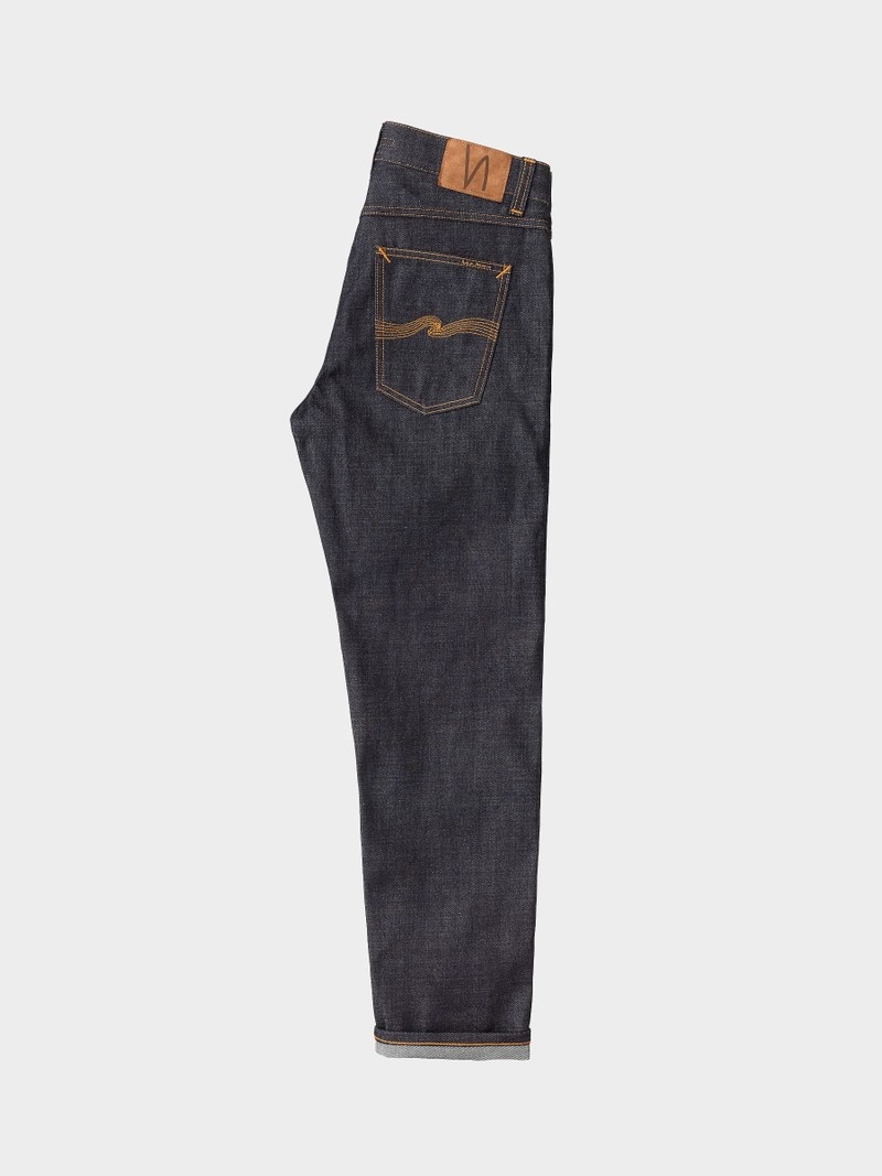 Black Nudie Jeans Gritty Jackson Snake Eyes Selvage Men's Jeans | 31620ZXKN