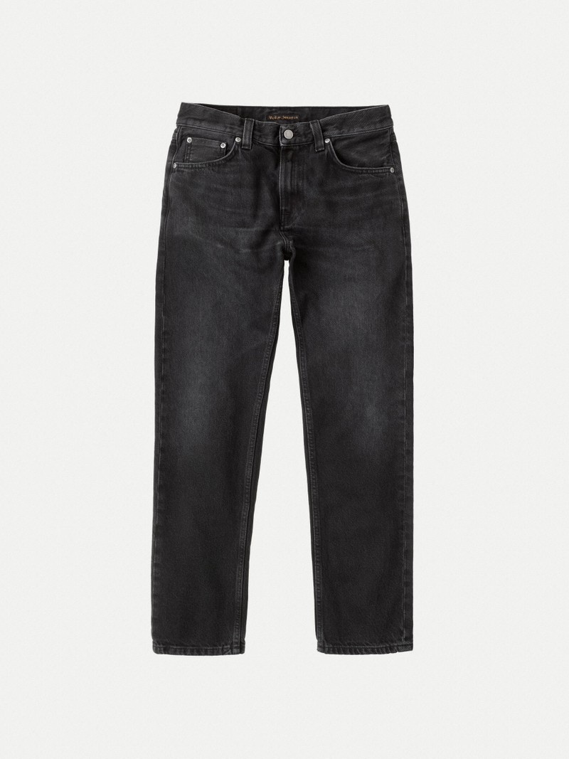 Black Nudie Jeans Gritty Jackson Worn Circle Men's Jeans | 14789ICML