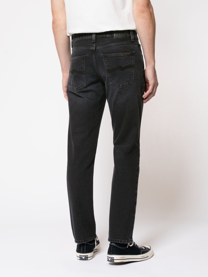 Black Nudie Jeans Gritty Jackson Worn Circle Men's Jeans | 14789ICML