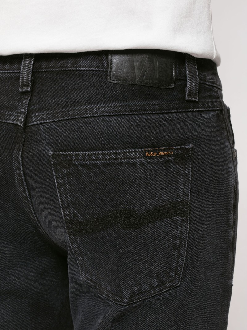 Black Nudie Jeans Gritty Jackson Worn Circle Men's Jeans | 14789ICML