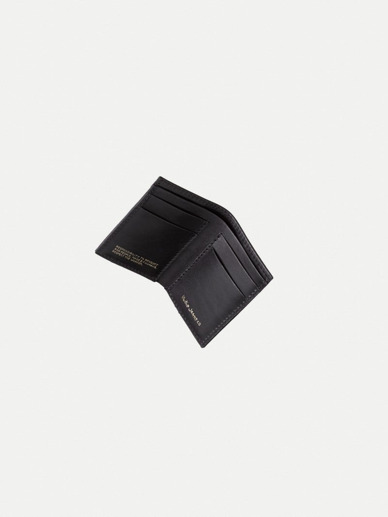 Black Nudie Jeans Hagdahl Wallet New Logo Men's Accessories | 58342POXU