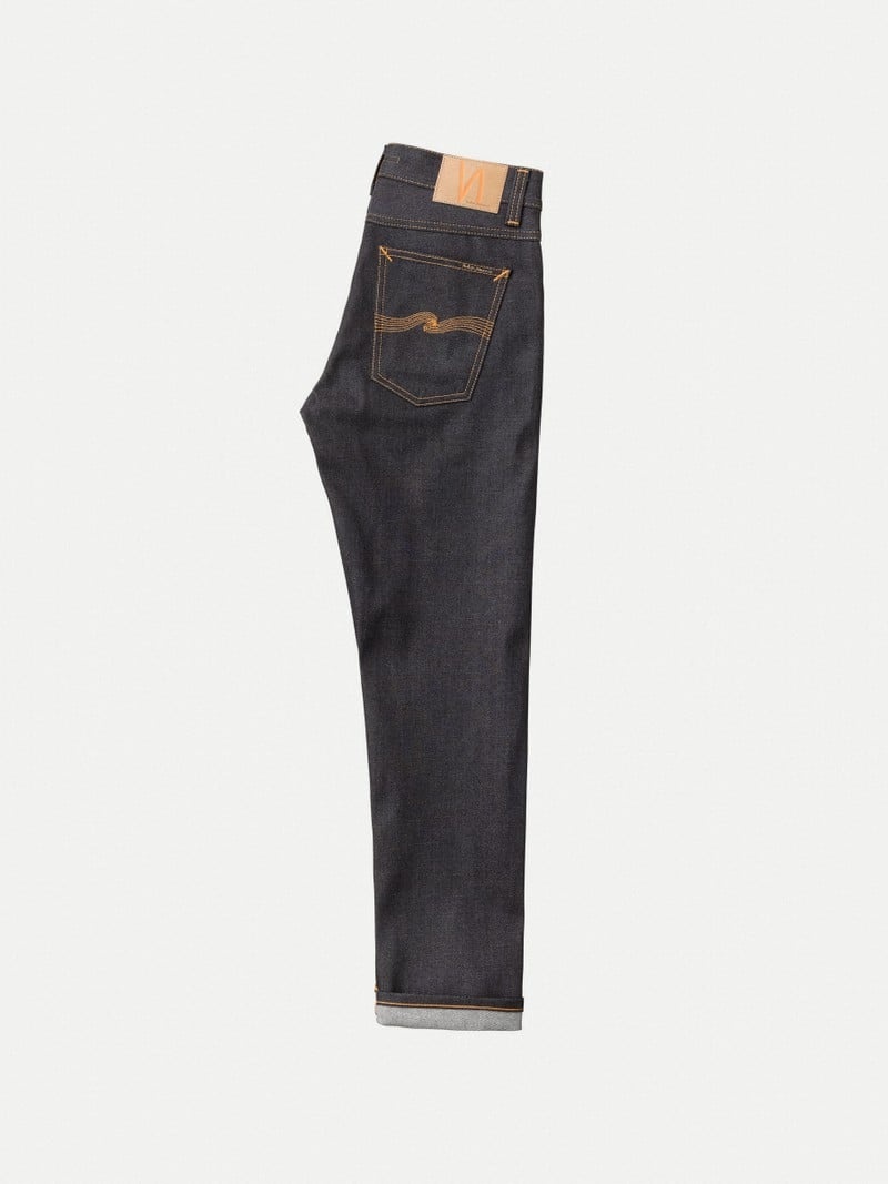 Black Nudie Jeans Lean Dean Dry Japan Selvage Men's Jeans | 74963VLFQ