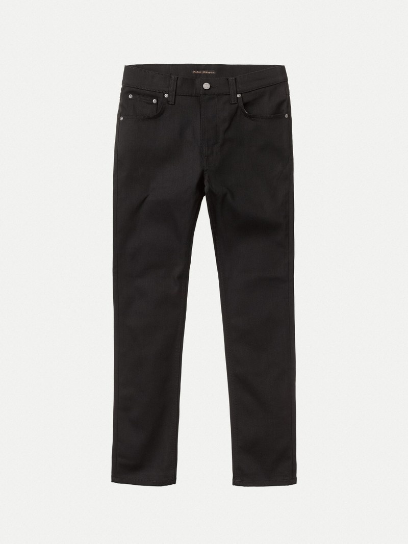 Black Nudie Jeans Lean Dean Dry Men's Jeans | 15649AWGH