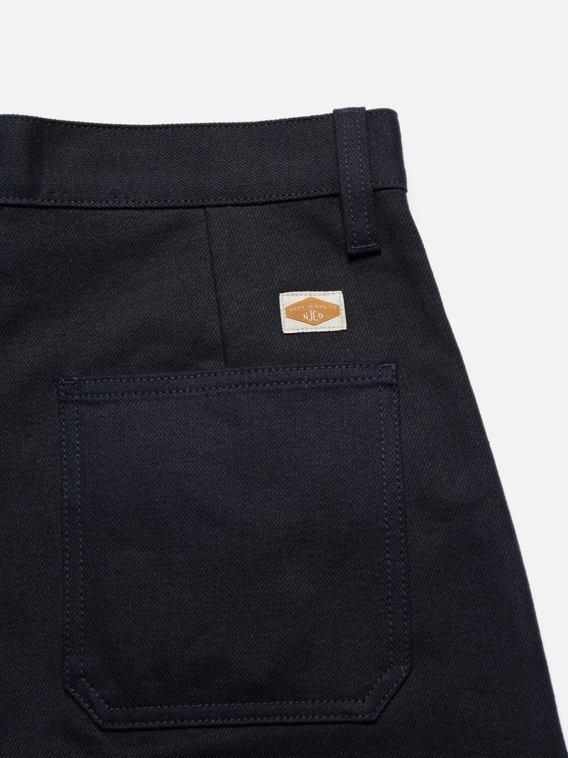 Black Nudie Jeans Luke Worker Rebirth Men's Shorts | 54671FTKU