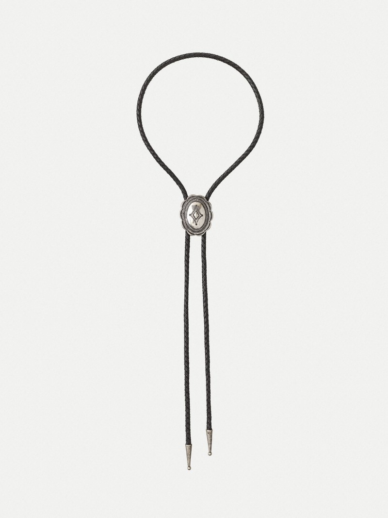 Black Nudie Jeans Nisse Bolo Tie Men's Accessories | 80273RPKA