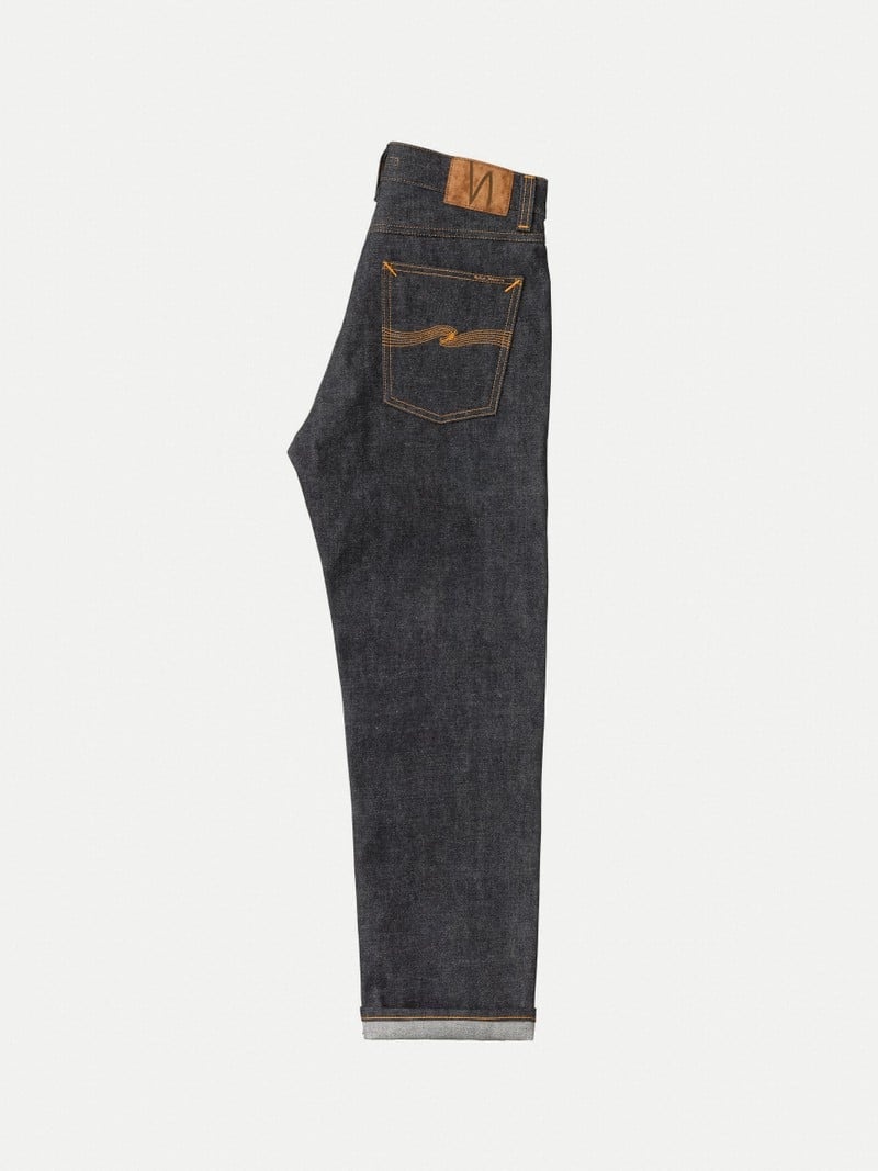 Black Nudie Jeans Rad Rufus Dry Emerald Selvage Men's Jeans | 72586RXAS