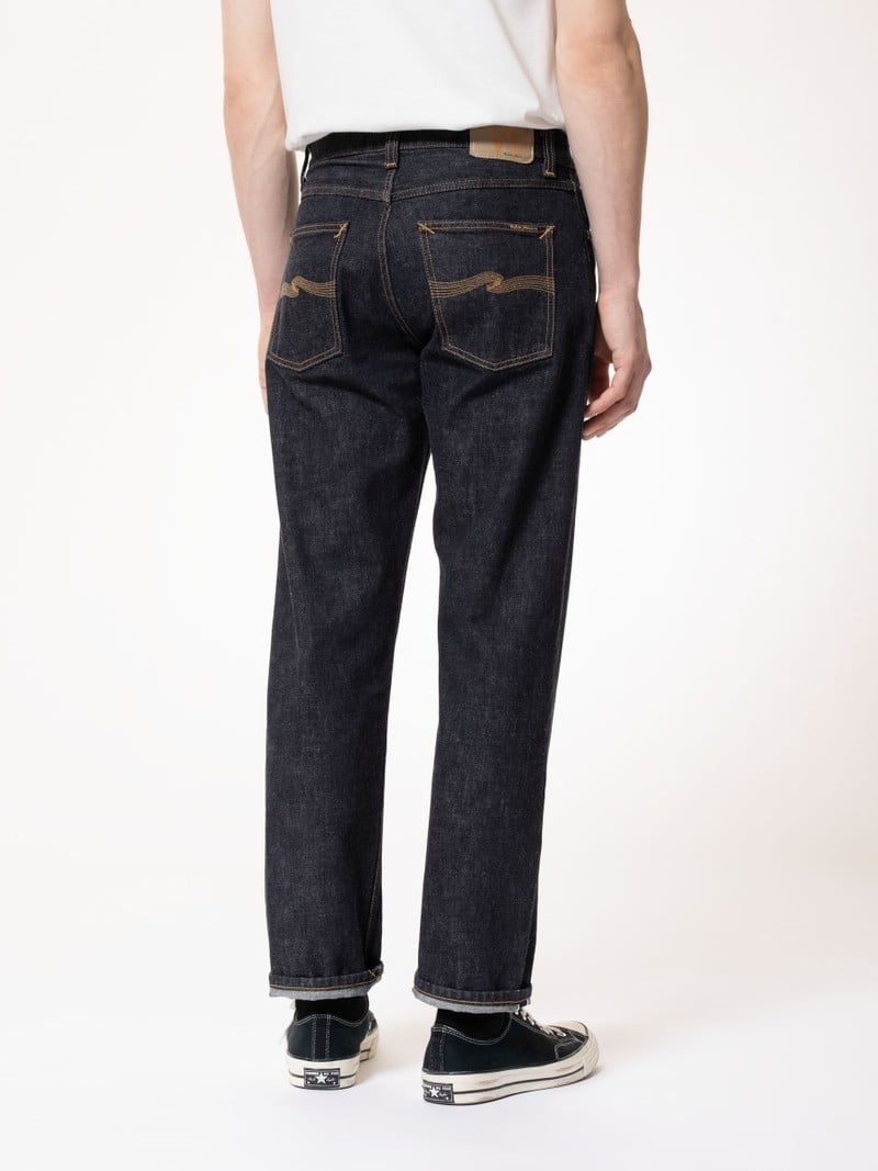 Black Nudie Jeans Rad Rufus Rinse Ruby Selvage Men's Jeans | 17305GFMA