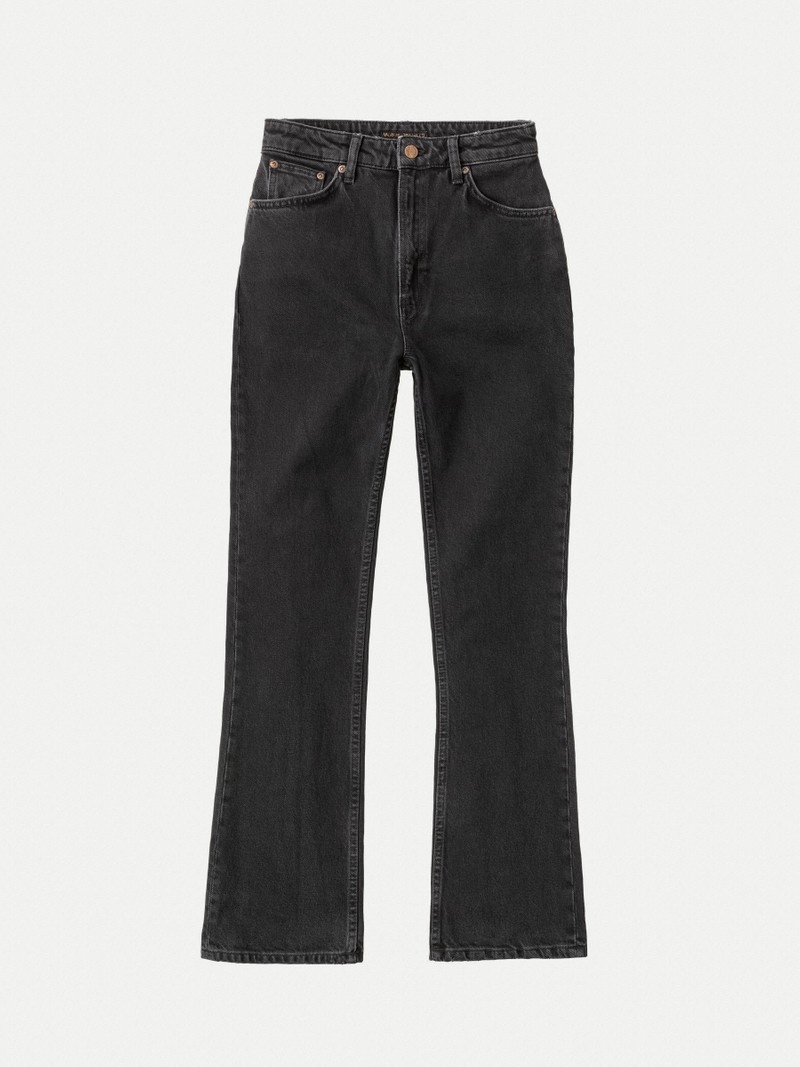 Black Nudie Jeans Rowdy Ruth Almost Women's Jeans | 61584GEOM