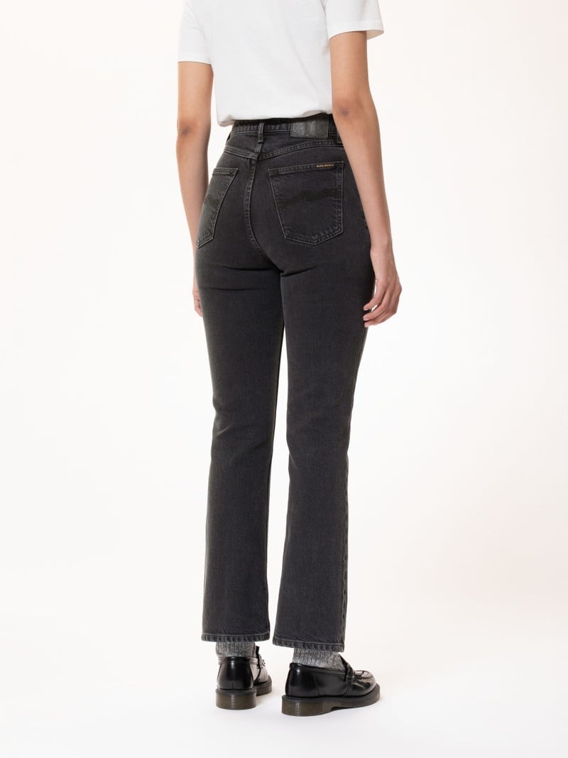 Black Nudie Jeans Rowdy Ruth Almost Women's Jeans | 61584GEOM