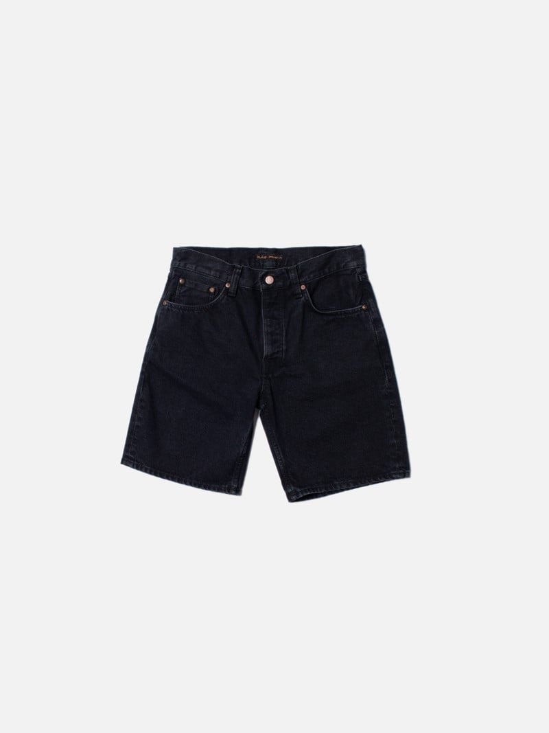 Black Nudie Jeans Seth Stone Men's Shorts | 80369BSQR