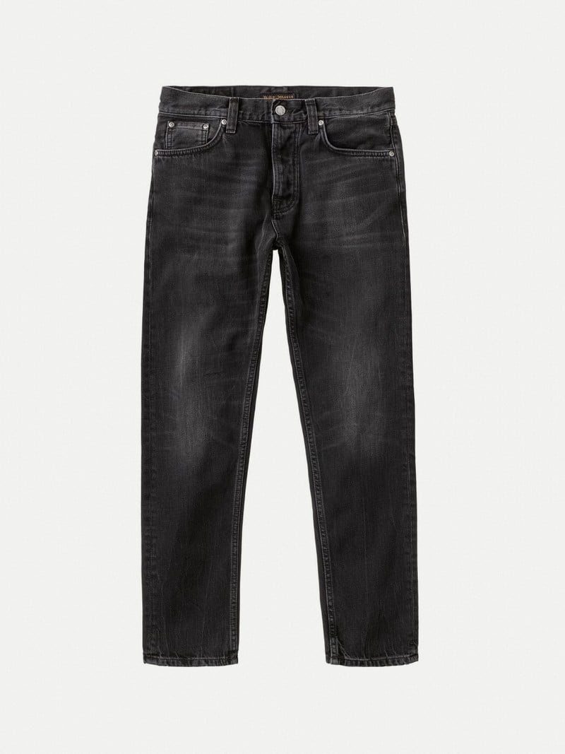 Black Nudie Jeans Steady Eddie II Change Men's Jeans | 58721BIGM