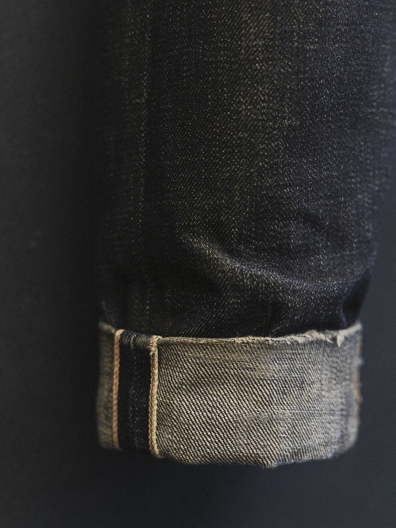 Black Nudie Jeans Steady Eddie II Dry Ace Selvage Men's Jeans | 21705BEJH