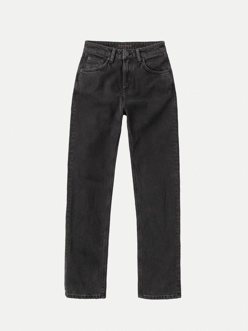 Black Nudie Jeans Straight Sally Sand Women's Jeans | 95728RSQT