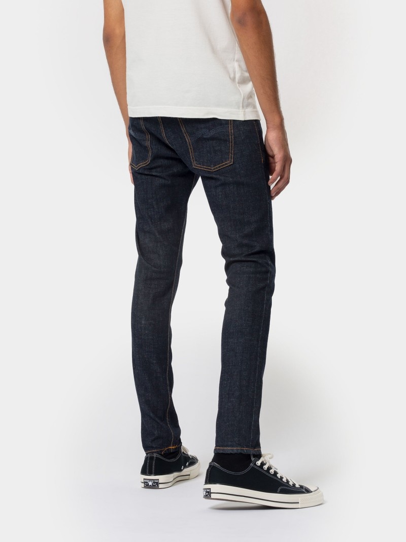 Black Nudie Jeans Tight Terry Rinse Twill Men's Jeans | 37584OBMS