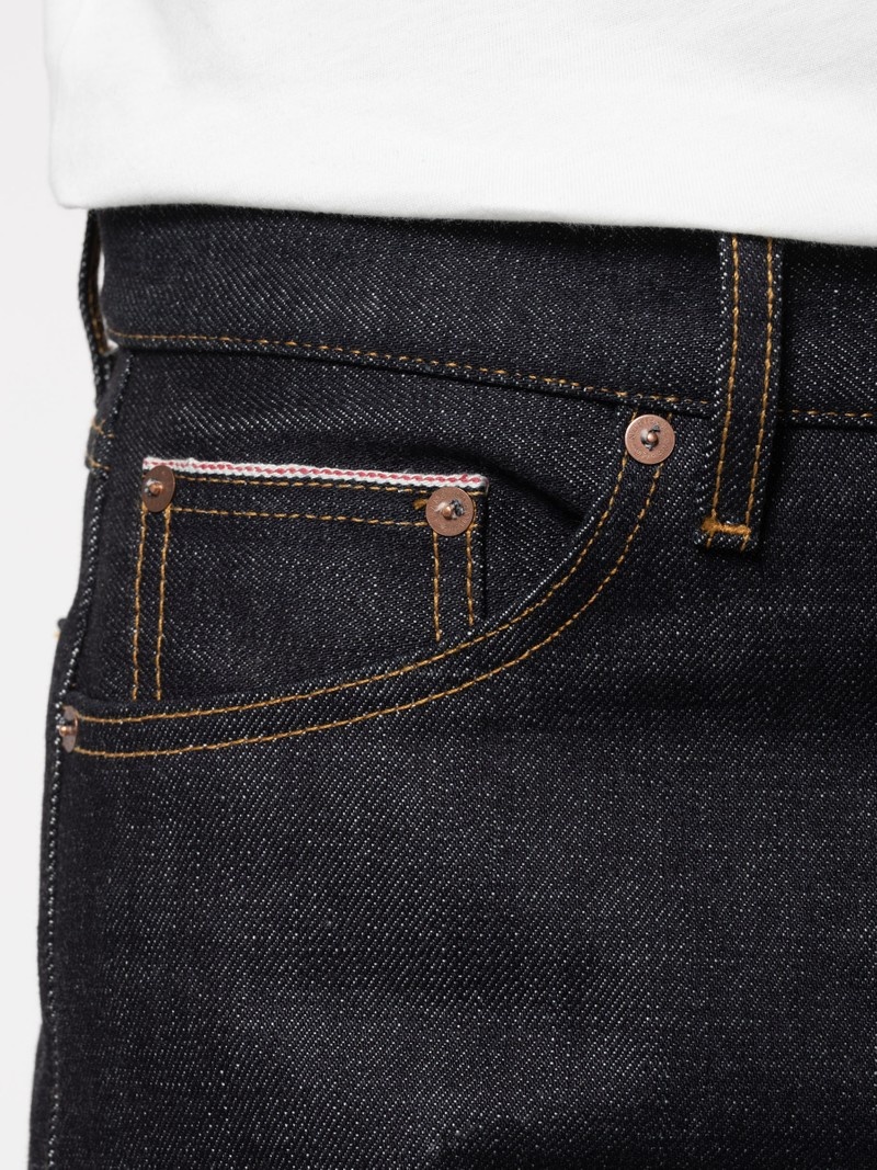 Black Nudie Jeans Tuff Tony Heavy Selvage Men's Jeans | 15369PAWL