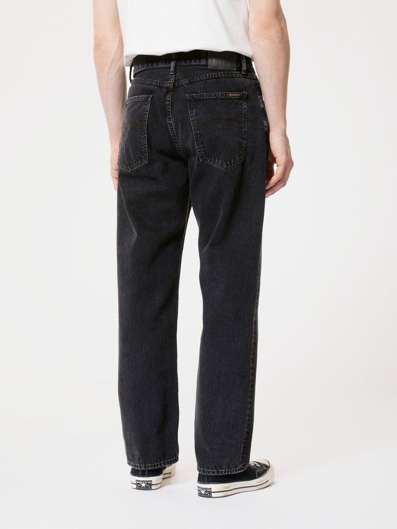 Black Nudie Jeans Tuff Tony Hole Men's Jeans | 02186SYXA