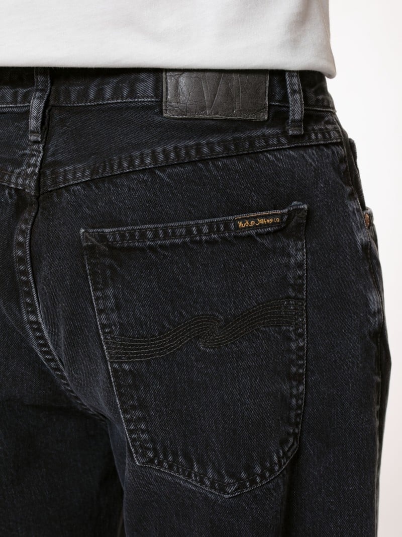 Black Nudie Jeans Tuff Tony Hole Men's Jeans | 02186SYXA