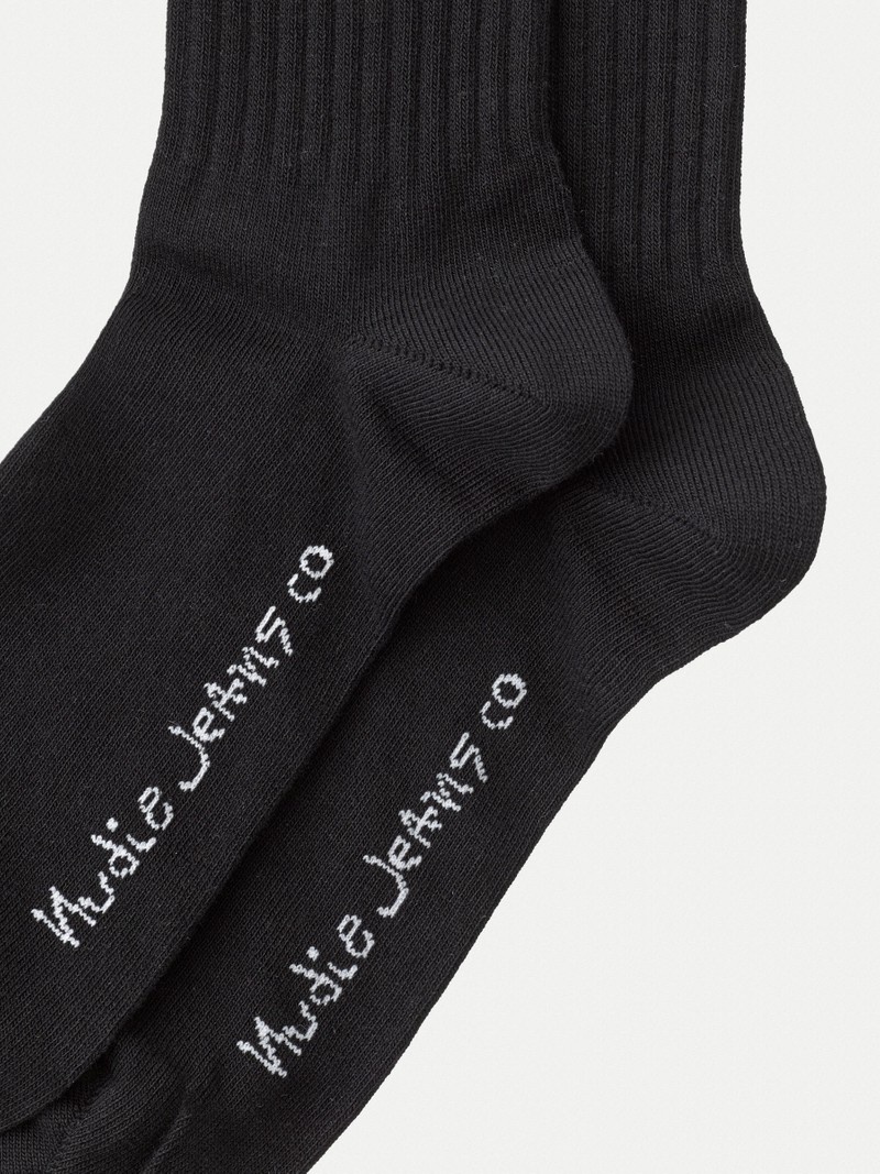 Black / White Nudie Jeans Amundsson Sport Men's Socks | 47608XVBG